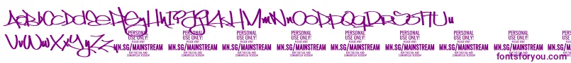 MainstreamPersonalUseOnly Font – Purple Fonts on White Background