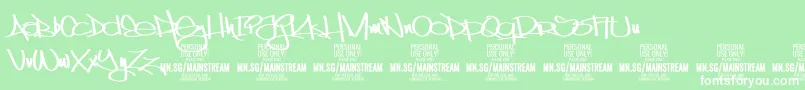 MainstreamPersonalUseOnly Font – White Fonts on Green Background