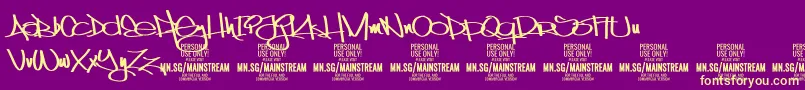 MainstreamPersonalUseOnly Font – Yellow Fonts on Purple Background