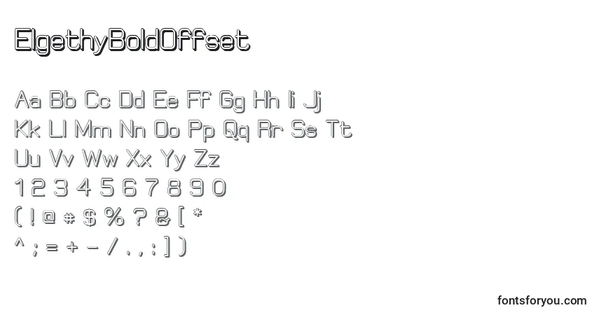 Fuente ElgethyBoldOffset - alfabeto, números, caracteres especiales