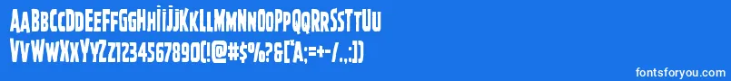 フォントGhoulishintentcond – 青い背景に白い文字