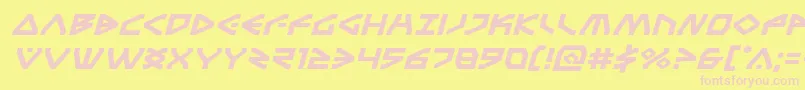 Terrafirmaexpandital Font – Pink Fonts on Yellow Background