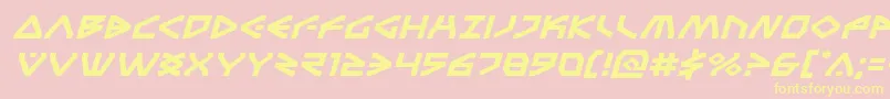 Terrafirmaexpandital-Schriftart – Gelbe Schriften auf rosa Hintergrund