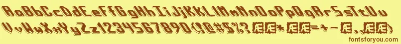 BlockTiltBrk Font – Brown Fonts on Yellow Background