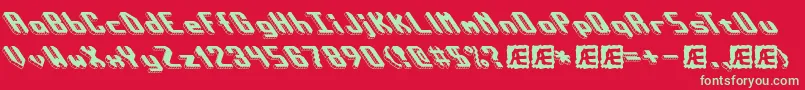 BlockTiltBrk Font – Green Fonts on Red Background