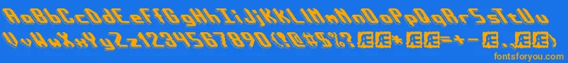 BlockTiltBrk Font – Orange Fonts on Blue Background