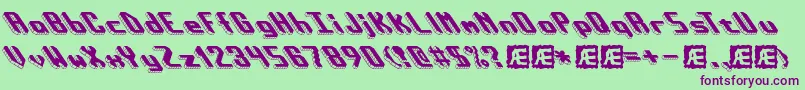 BlockTiltBrk Font – Purple Fonts on Green Background