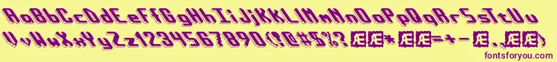 BlockTiltBrk Font – Purple Fonts on Yellow Background