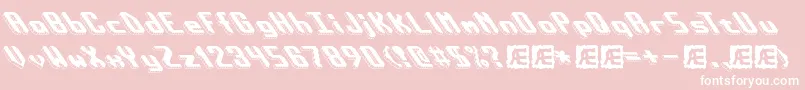 BlockTiltBrk-Schriftart – Weiße Schriften auf rosa Hintergrund