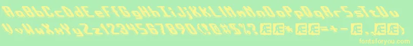 BlockTiltBrk Font – Yellow Fonts on Green Background