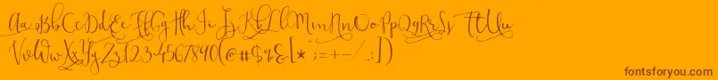 Modestyfreshstyle Font – Brown Fonts on Orange Background
