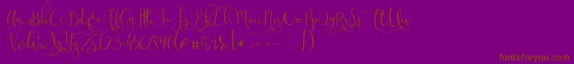 Modestyfreshstyle Font – Brown Fonts on Purple Background