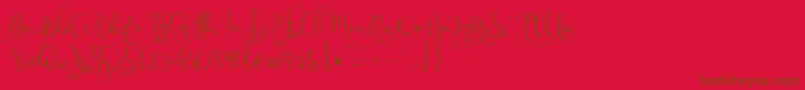 フォントModestyfreshstyle – 赤い背景に茶色の文字