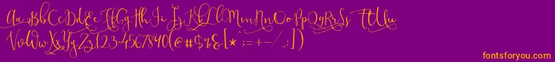 Modestyfreshstyle Font – Orange Fonts on Purple Background