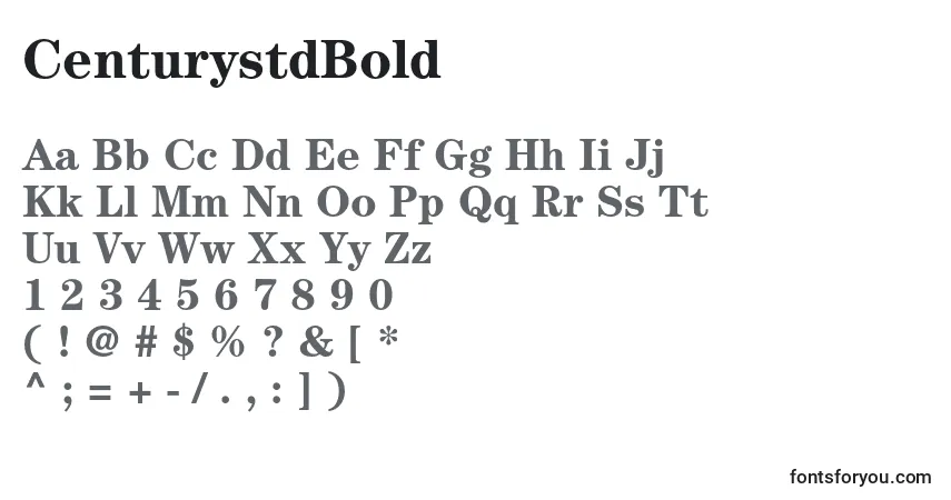 Czcionka CenturystdBold – alfabet, cyfry, specjalne znaki