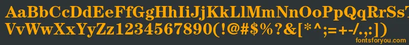 フォントCenturystdBold – 黒い背景にオレンジの文字