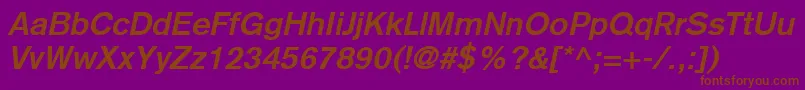 BasiccommercialLtBoldItalic Font – Brown Fonts on Purple Background