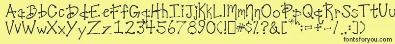 DesireesCoolDots Font – Black Fonts on Yellow Background