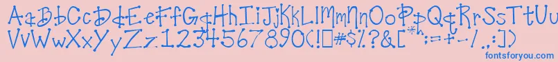 fuente DesireesCoolDots – Fuentes Azules Sobre Fondo Rosa