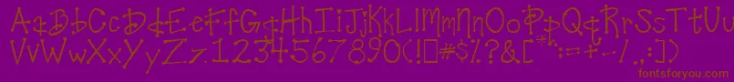 DesireesCoolDots Font – Brown Fonts on Purple Background