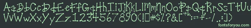 フォントDesireesCoolDots – 黒い背景に緑の文字