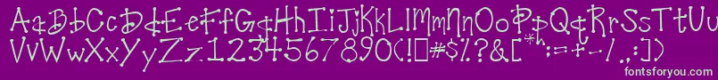 DesireesCoolDots Font – Green Fonts on Purple Background