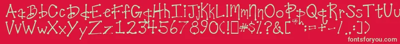 DesireesCoolDots Font – Green Fonts on Red Background