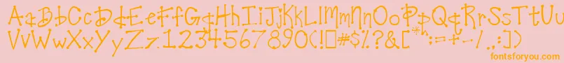 Police DesireesCoolDots – polices orange sur fond rose