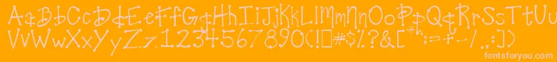 DesireesCoolDots Font – Pink Fonts on Orange Background