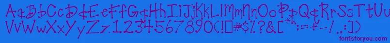 DesireesCoolDots Font – Purple Fonts on Blue Background