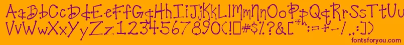 フォントDesireesCoolDots – オレンジの背景に紫のフォント