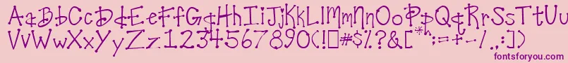 DesireesCoolDots-Schriftart – Violette Schriften auf rosa Hintergrund