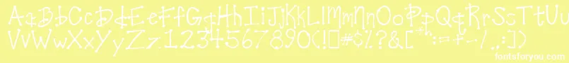 DesireesCoolDots Font – White Fonts on Yellow Background