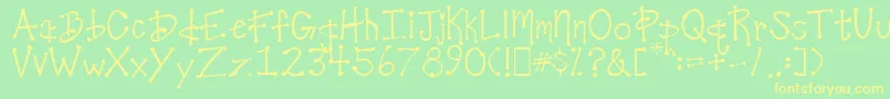 DesireesCoolDots Font – Yellow Fonts on Green Background