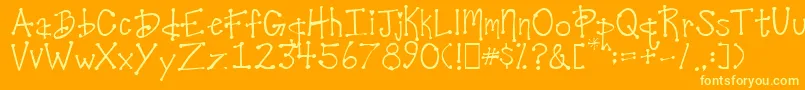 Шрифт DesireesCoolDots – жёлтые шрифты на оранжевом фоне