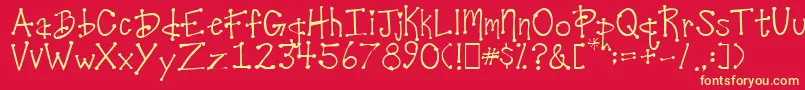 DesireesCoolDots Font – Yellow Fonts on Red Background