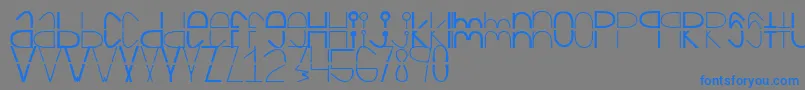 Cortada-Schriftart – Blaue Schriften auf grauem Hintergrund