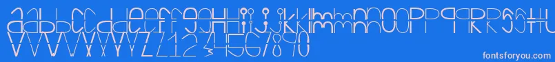 Cortada Font – Pink Fonts on Blue Background