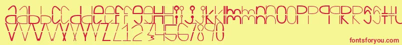 フォントCortada – 赤い文字の黄色い背景