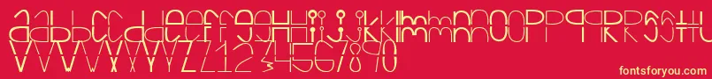 Cortada Font – Yellow Fonts on Red Background