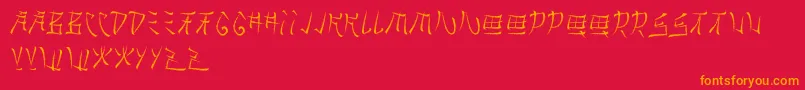 Brushido Font – Orange Fonts on Red Background