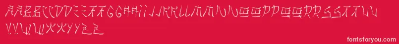 Brushido Font – Pink Fonts on Red Background