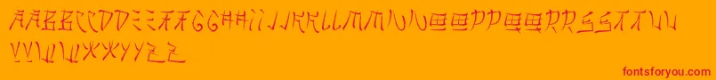 Brushido Font – Red Fonts on Orange Background