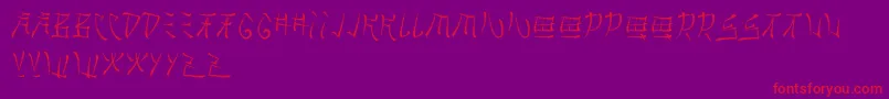 Brushido-Schriftart – Rote Schriften auf violettem Hintergrund