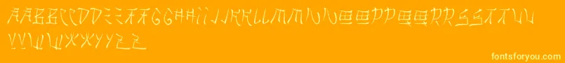 Brushido Font – Yellow Fonts on Orange Background