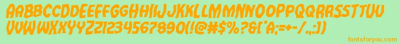 Vampirebrideital-Schriftart – Orangefarbene Schriften auf grünem Hintergrund