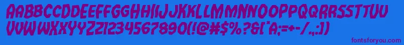Vampirebrideital-Schriftart – Violette Schriften auf blauem Hintergrund