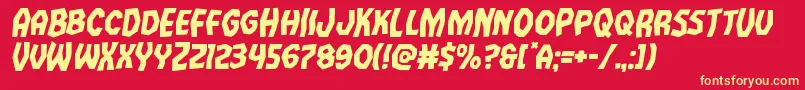 Vampirebrideital Font – Yellow Fonts on Red Background