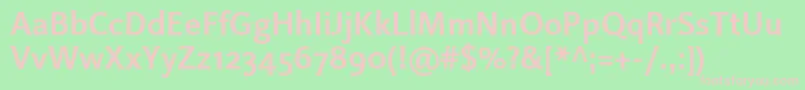 LinotypeProjektBold Font – Pink Fonts on Green Background