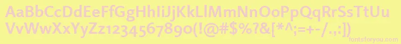 LinotypeProjektBold Font – Pink Fonts on Yellow Background